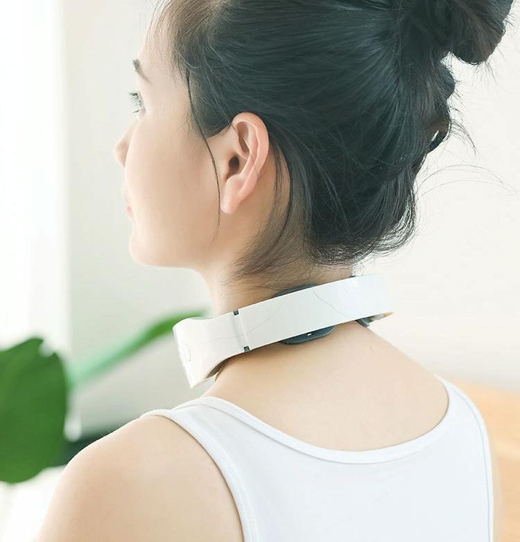 Remote Heating Neck Massager With Electromagnetic Pulse And Heat