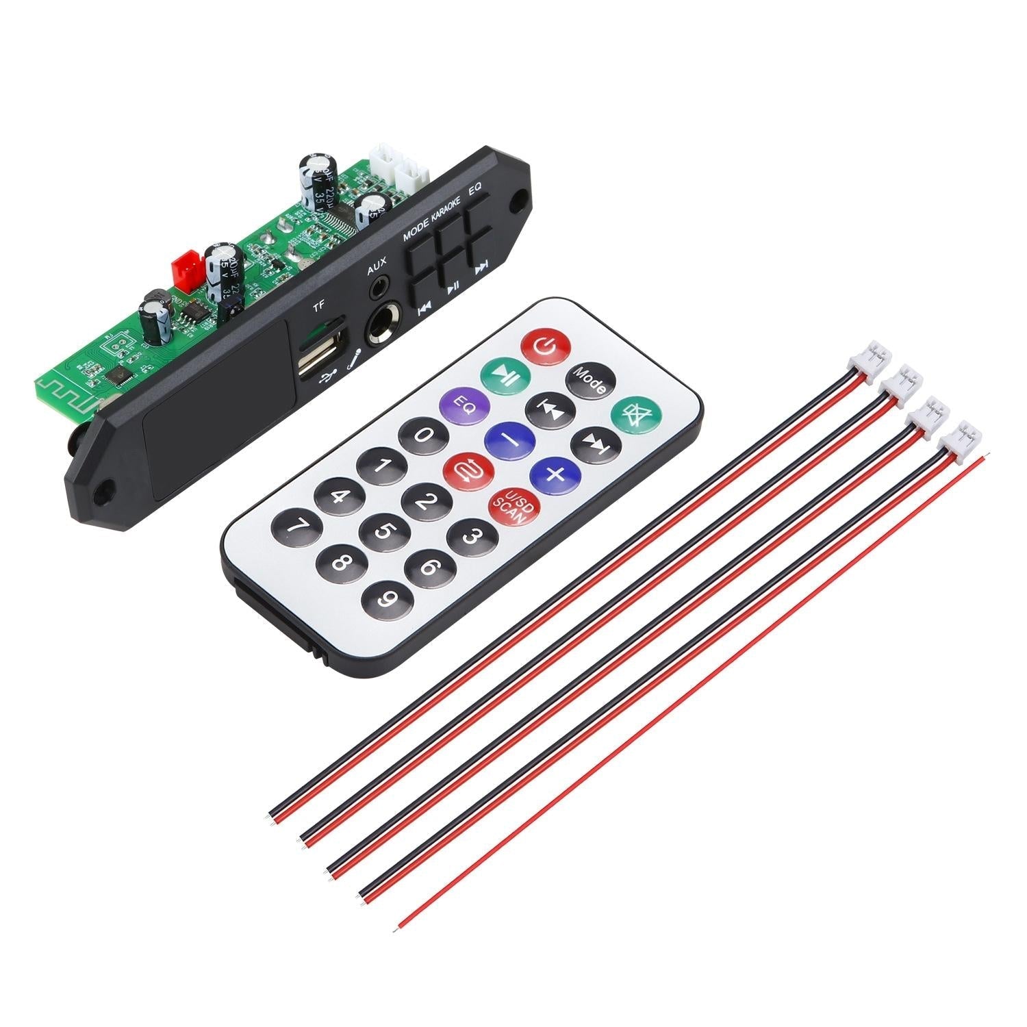 12V Bluetooth Mp3 Decoder Board W / 80W Power Amp & Colour Screen - Small Remote Control