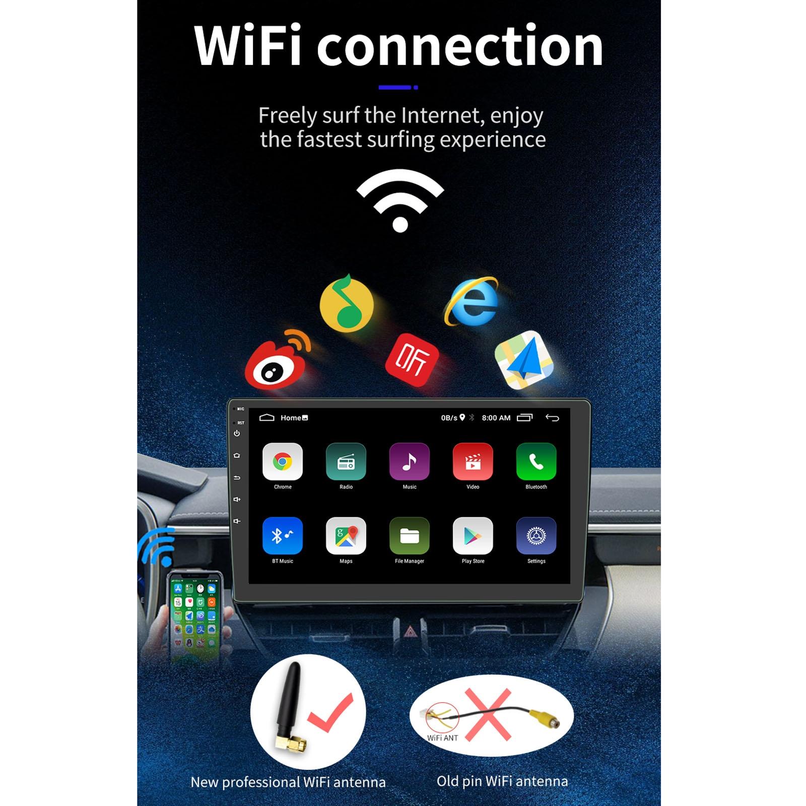 9 Inch Car Android Player Gps Navigation Bluetooth Touch Radio Mirror Link Fm Wifi Steering Wheel Control Standard Version + Carplay