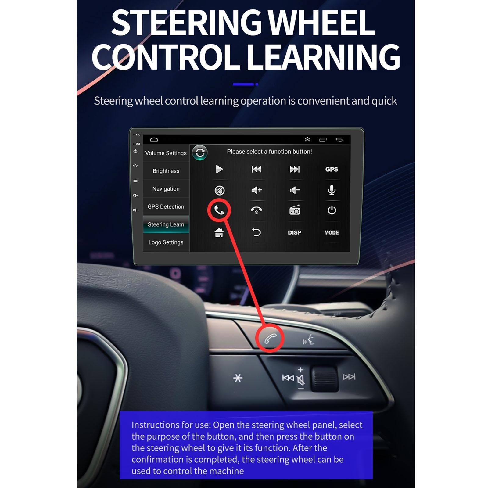 9 Inch Car Android Player Gps Navigation Bluetooth Touch Radio Mirror Link Fm Wifi Steering Wheel Control Standard Version + Carplay