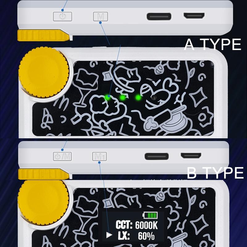 Rechargeable Clip Fill Light - 60 Leds 3 Light Modes Front & Back Clip a Type Blue - A Type White