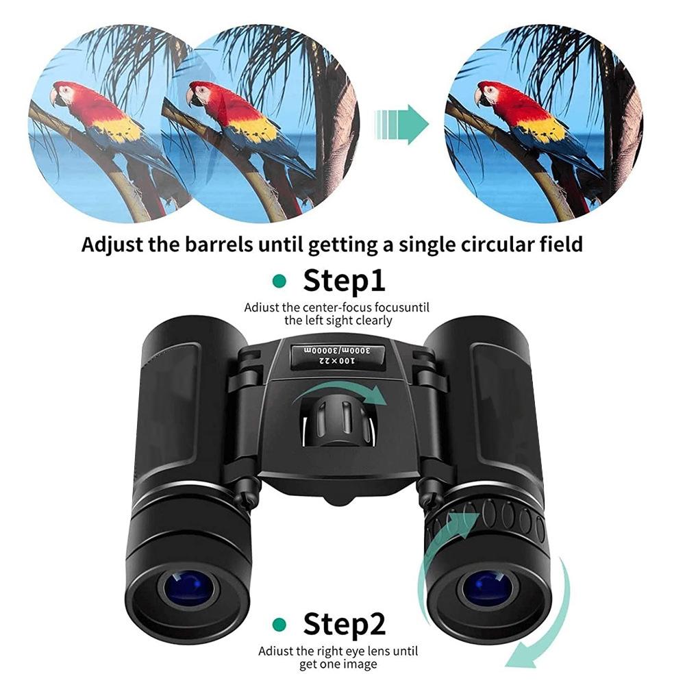 Foldable Hunting Binoculars for Outdoor Adventures - 500 X 25 With Phone Clip