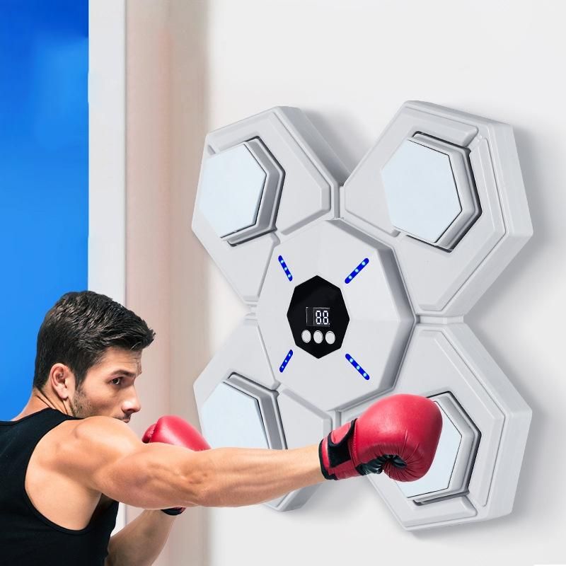 Rechargeable Bluetooth Boxing Machine With Adult & Child Gloves - Blue - With Child Golves Pink Blue