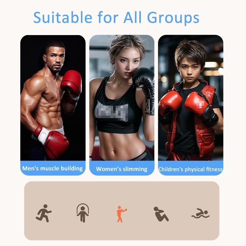 Rechargeable Bluetooth Boxing Machine With Adult & Child Gloves - Blue - With Child Golves Pink Blue