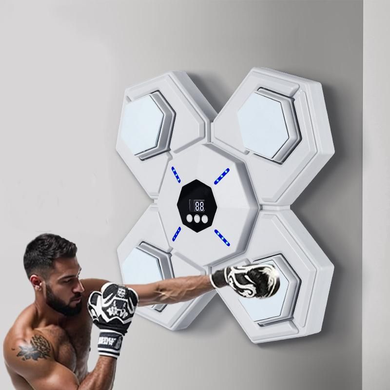 Rechargeable Bluetooth Boxing Machine With Adult & Child Gloves - Blue - With Child Golves Pink Blue
