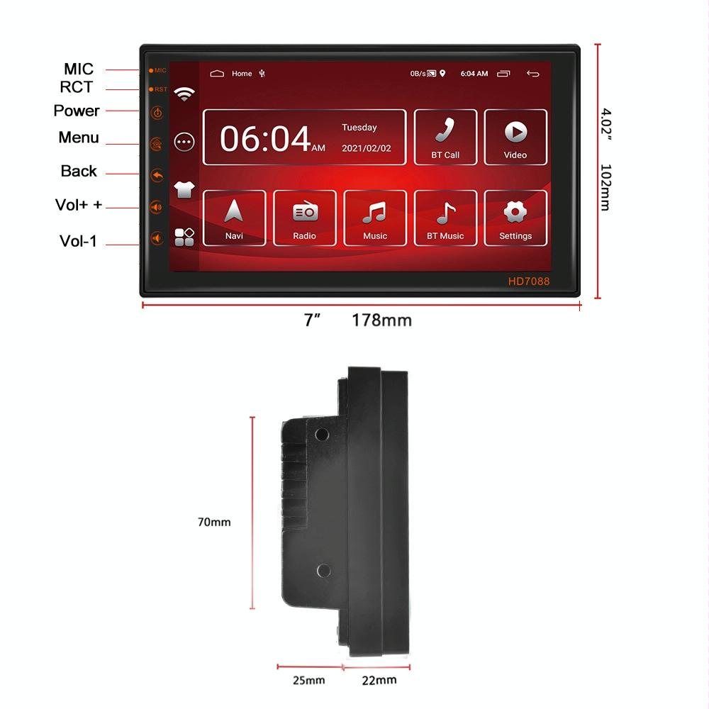 7 Inch Android Navigation Wifi Vehicle Central Control Screen - 2 + 16G Standard + 12Lights Camera