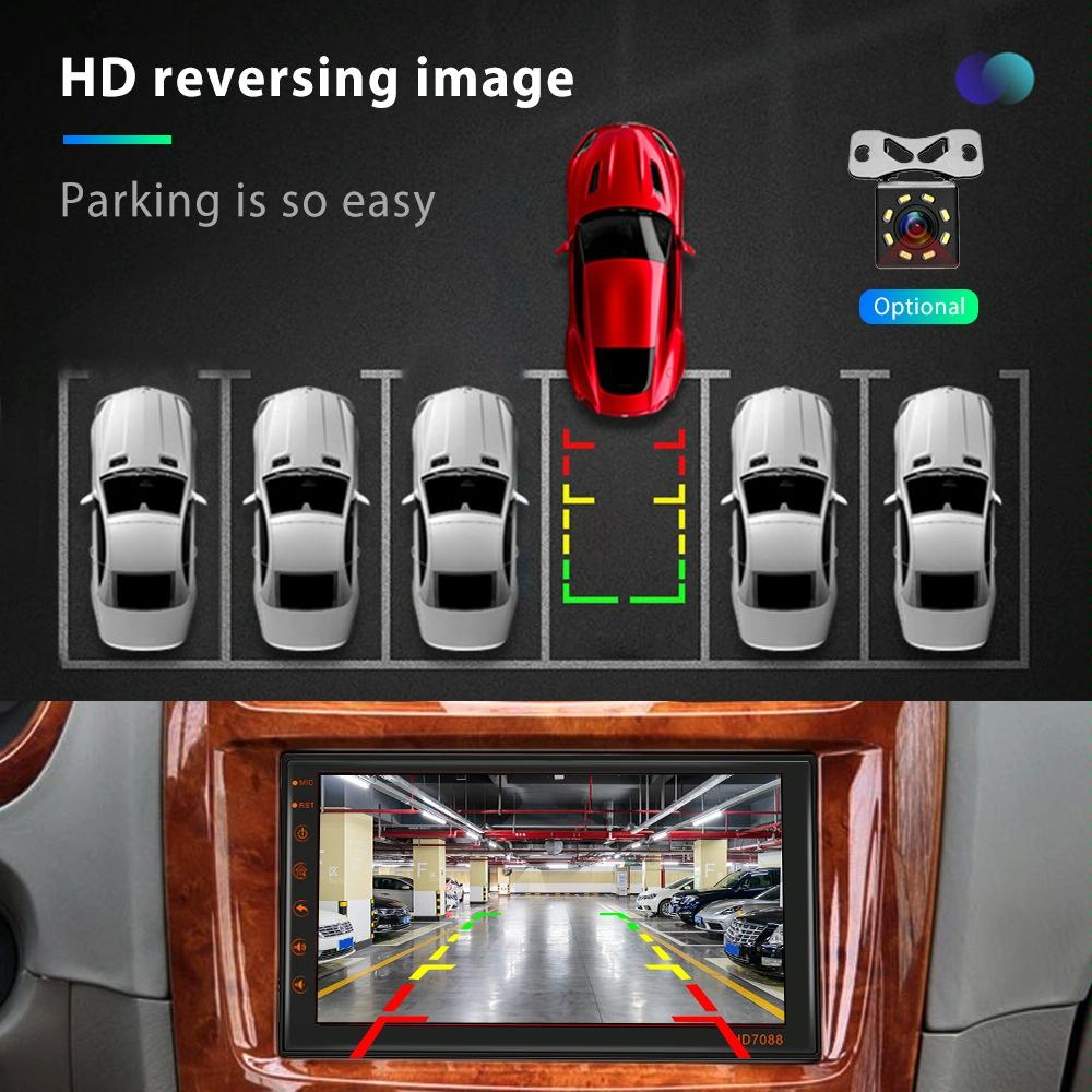 7 Inch Android Navigation Wifi Vehicle Central Control Screen - 2 + 16G Standard + 12Lights Camera