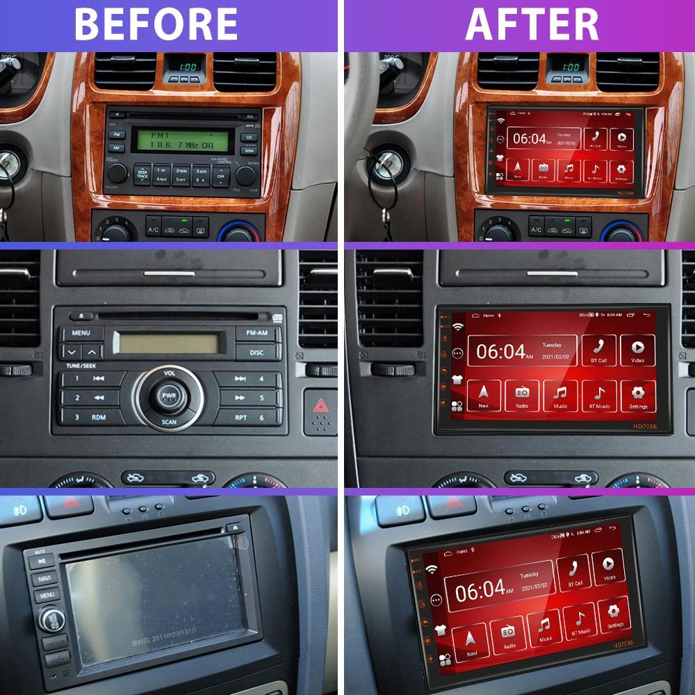 7 Inch Android Navigation Wifi Vehicle Central Control Screen - 2 + 16G Standard + 12Lights Camera