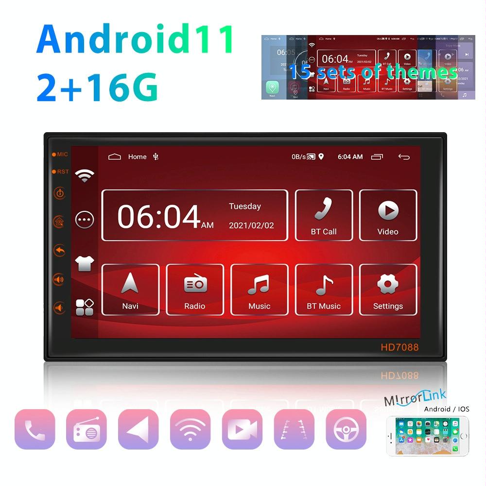 7 Inch Android Navigation Wifi Vehicle Central Control Screen - 2 + 16G Standard + 12Lights Camera