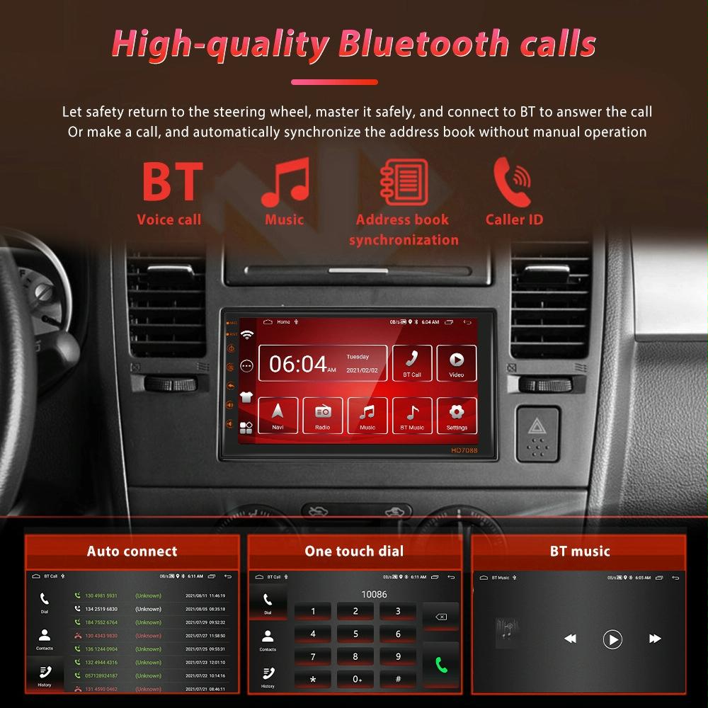 7 Inch Android Navigation Wifi Vehicle Central Control Screen - 2 + 16G Standard + 12Lights Camera