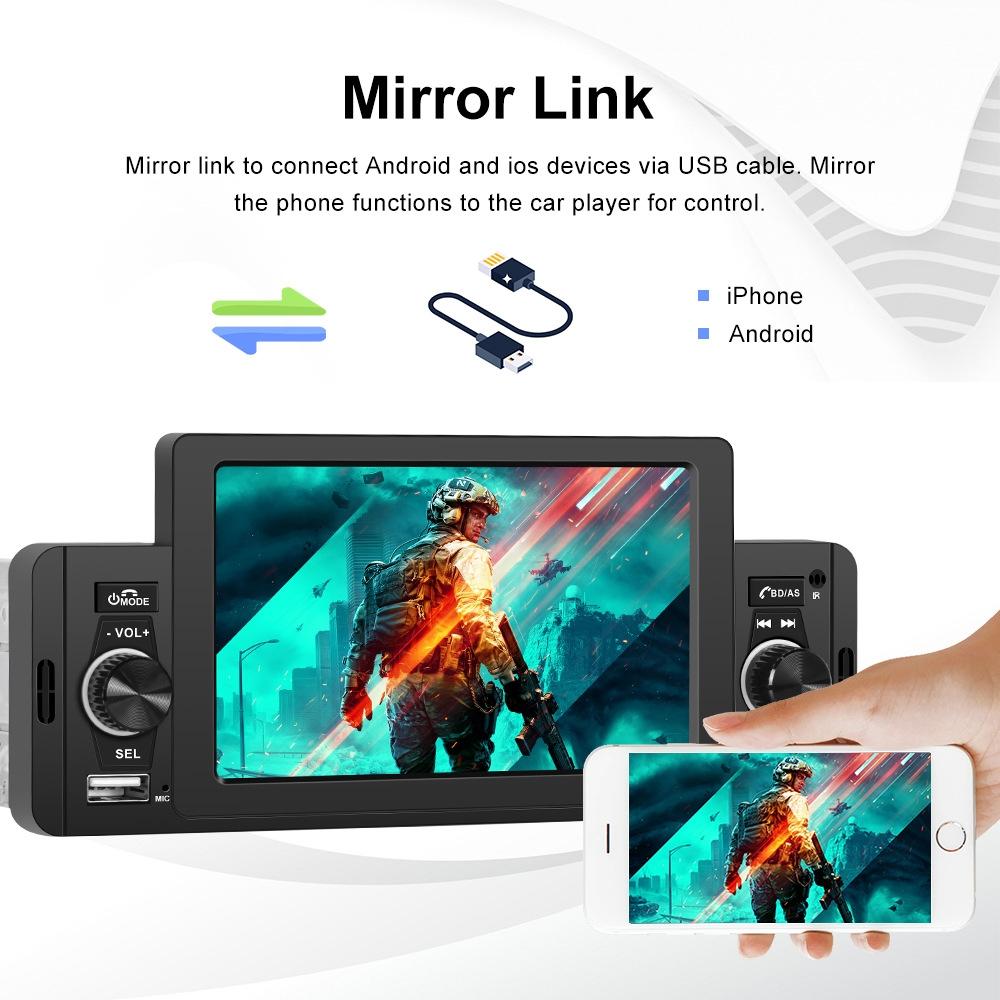 5 Inch Car Mp5 Inch Player With Bluetooth & Microphone - Standard + 12 Lights Camera