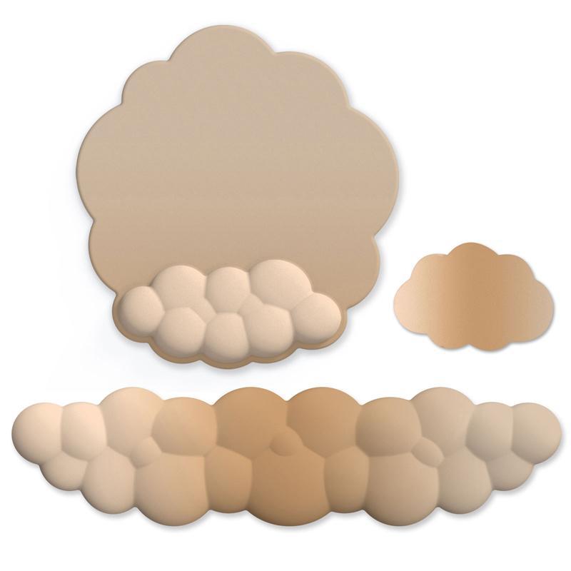 3 Piece Cloudy Gradient Memory Foam Wrist & Mouse Pad Set Blue+Gray - Model 8