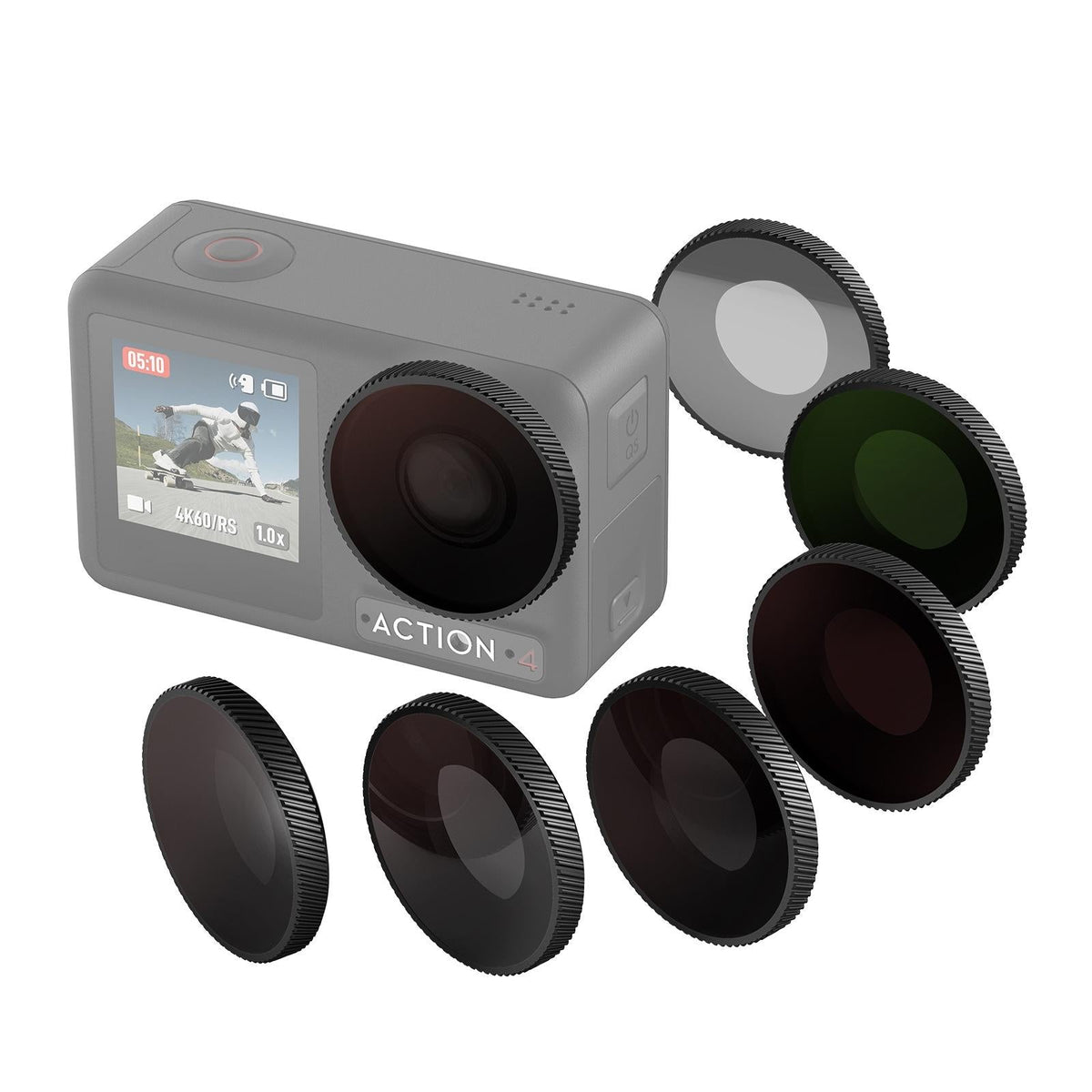 Waterproof Filter for Dji Action 4 Sports Camera - Cpl - Nd8+Nd16+Nd32+Nd64