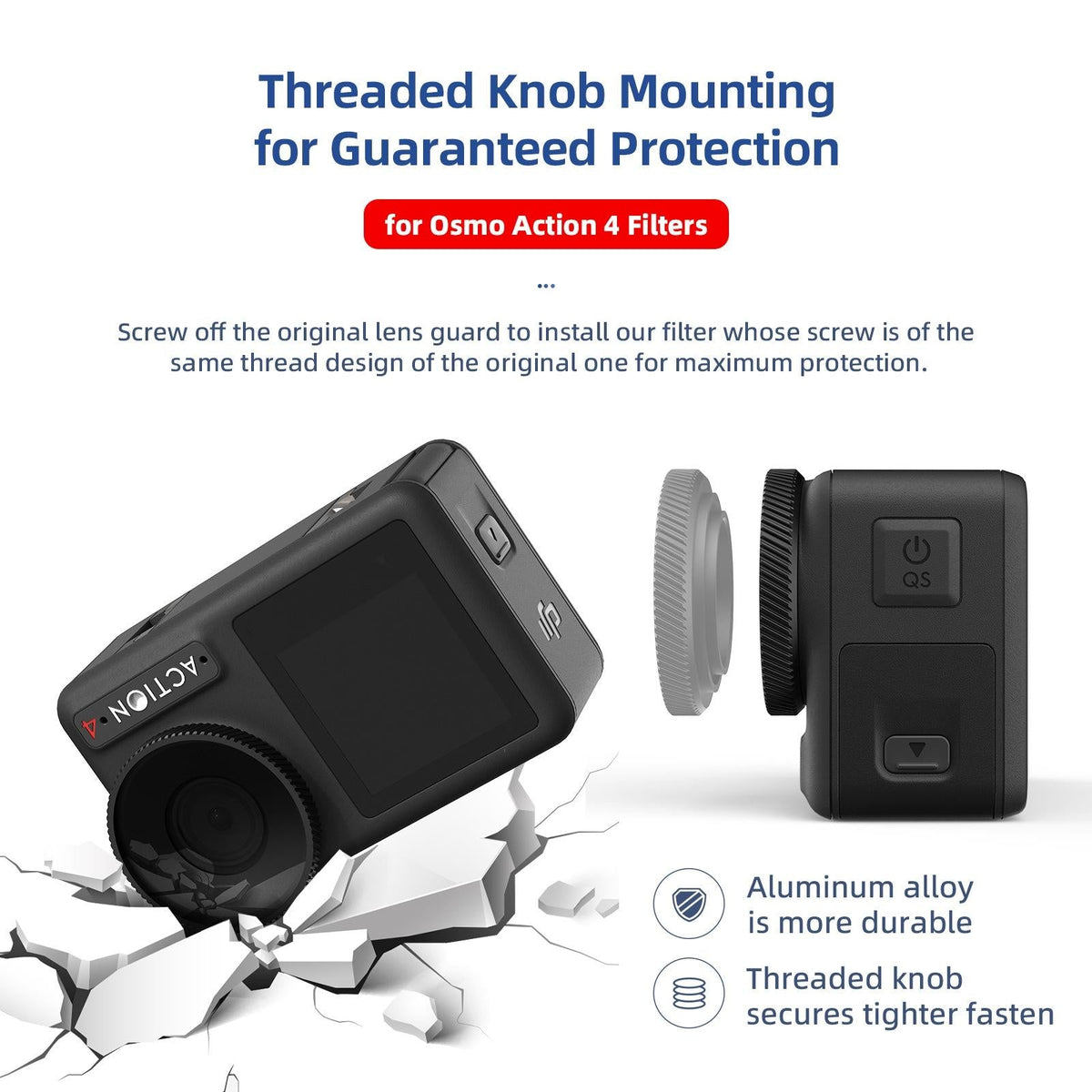 Waterproof Filter for Dji Action 4 Sports Camera - Cpl - Nd8+Nd16+Nd32+Nd64