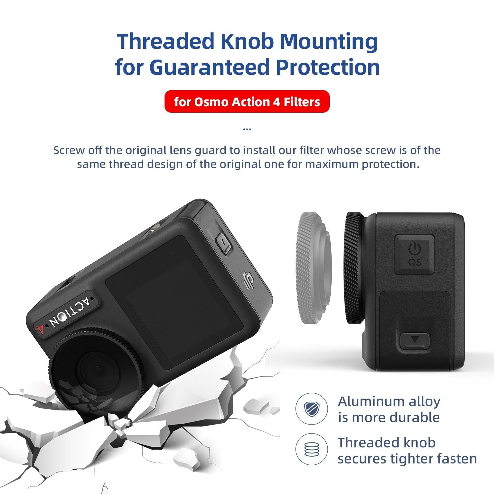 Waterproof Filter for Dji Action 4 Sports Camera - Cpl - Nd8+Nd16+Nd32+Nd64