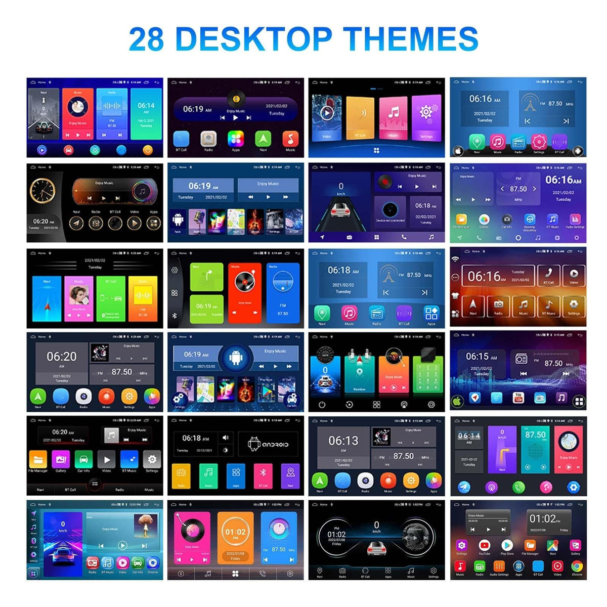 10 Inch Car Android Navigation Screen With Carplay - 2 + 64G Standard + 12Lights Camera