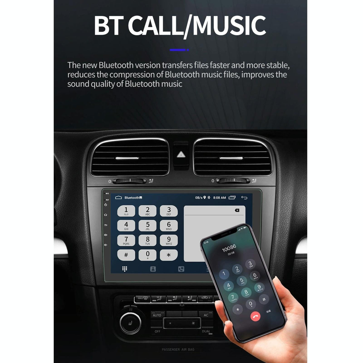 10.1 Inch Car Android Player Gps Navigation Bluetooth Touch Radio Mirror Link Fm Wifi Steering Wheel Control Standard Version + Carplay