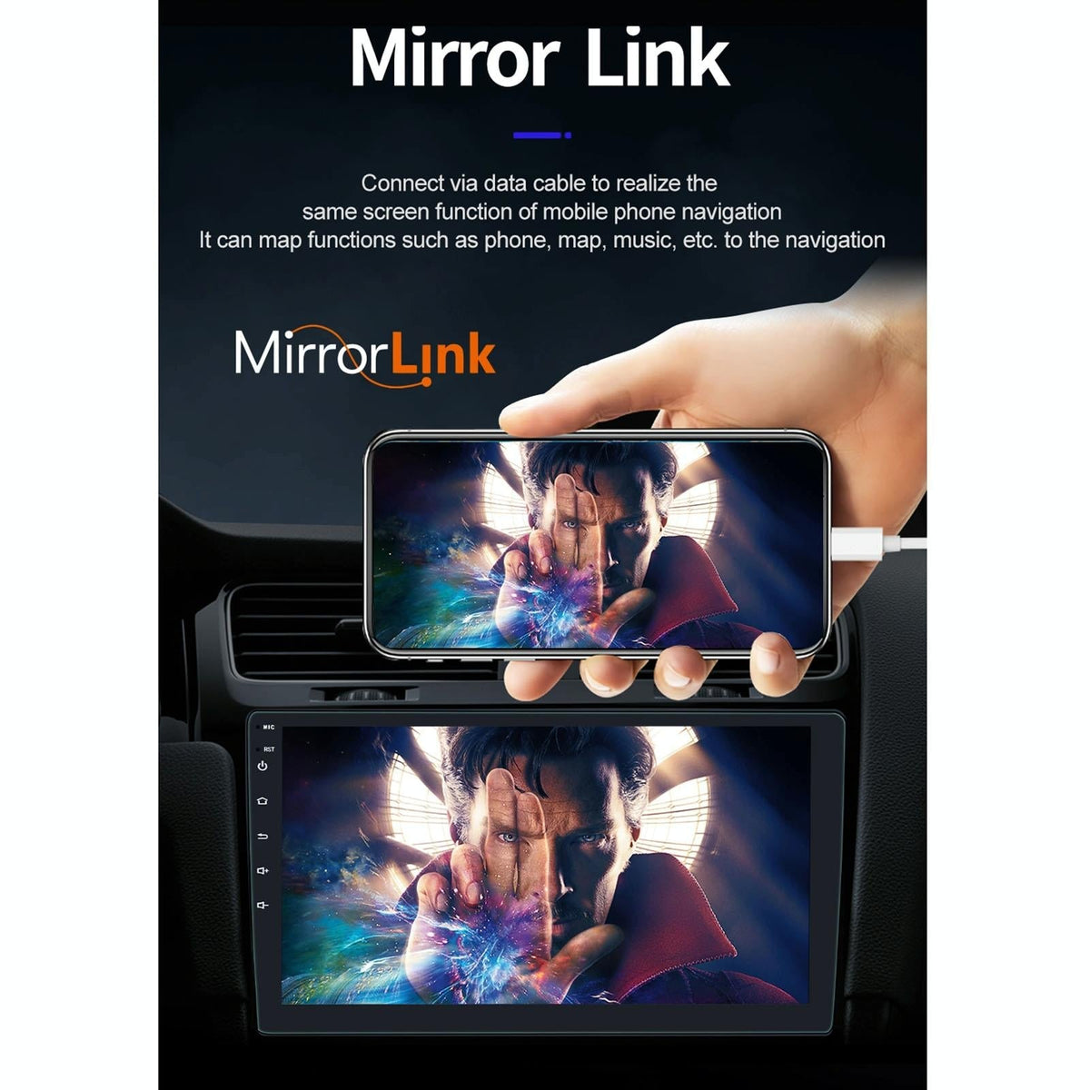 10.1 Inch Car Android Player Gps Navigation Bluetooth Touch Radio Mirror Link Fm Wifi Steering Wheel Control Standard Version + Carplay