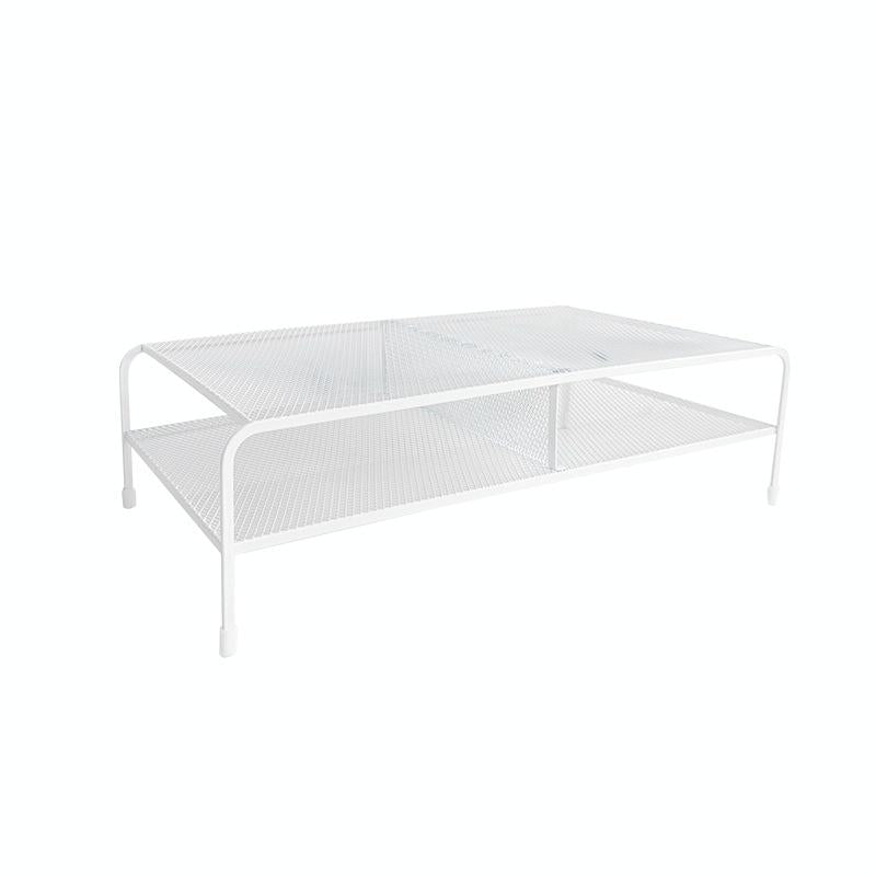 Desk Organizer Bracket for Elevated Computer Monitor - Wrought Iron - Double Layer