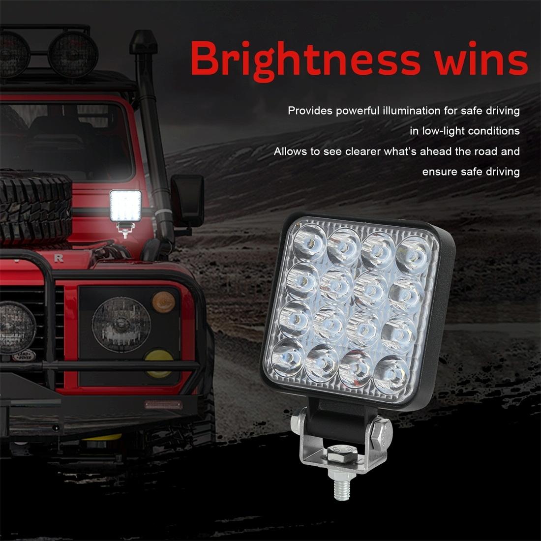 11.2W 10 - 30V Dc 6000K 3 Inch 16 Leds Square Offroad Truck Car Driving Light Work Light Spotlight Fog Light