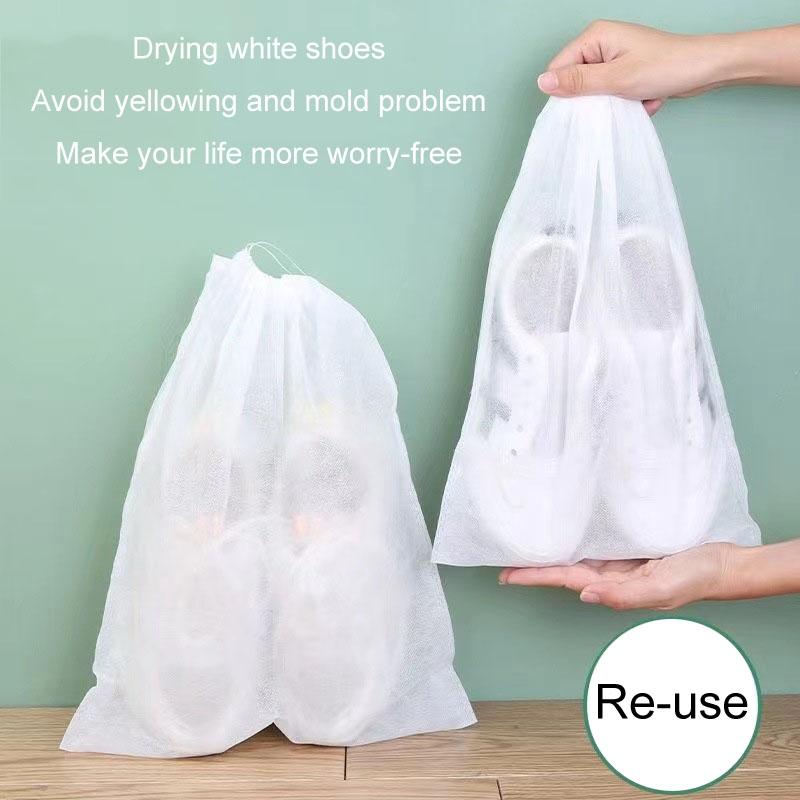 50 Pcs Thickened Non Woven Shoe Storage Bag Portable & Sunscreen - 50Pcs /Pack 32X48Cm Large
