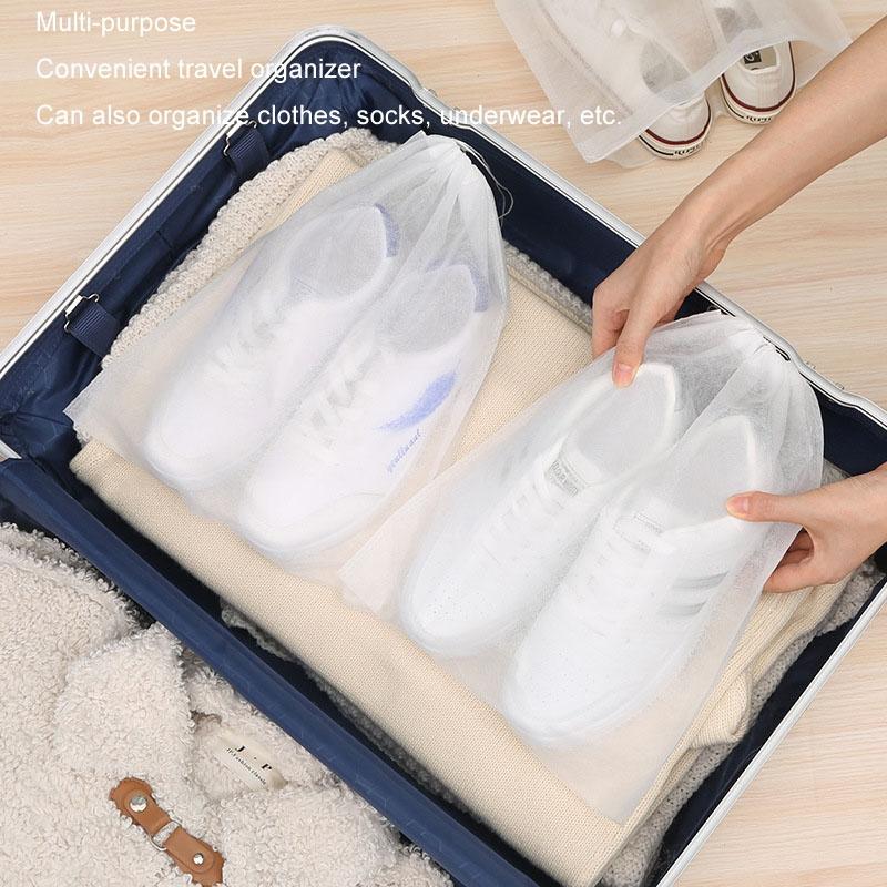 50 Pcs Thickened Non Woven Shoe Storage Bag Portable & Sunscreen - 50Pcs /Pack 32X48Cm Large