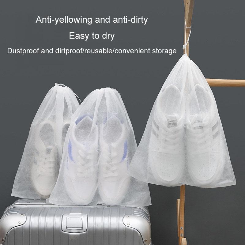 50 Pcs Thickened Non Woven Shoe Storage Bag Portable & Sunscreen - 50Pcs /Pack 32X48Cm Large