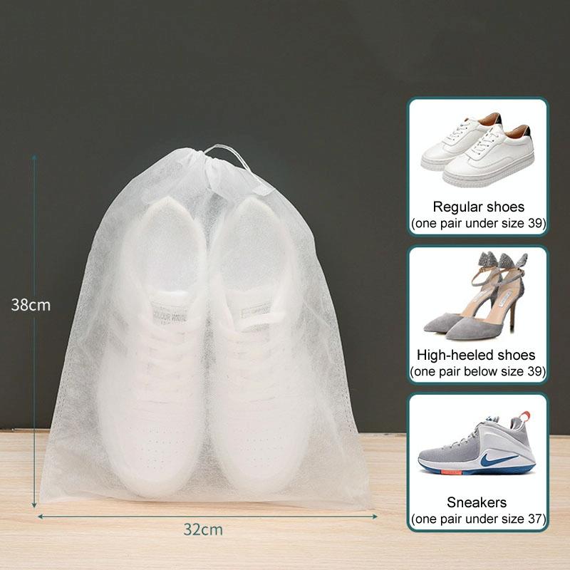 50 Pcs Thickened Non Woven Shoe Storage Bag Portable & Sunscreen - 50Pcs /Pack 32X48Cm Large