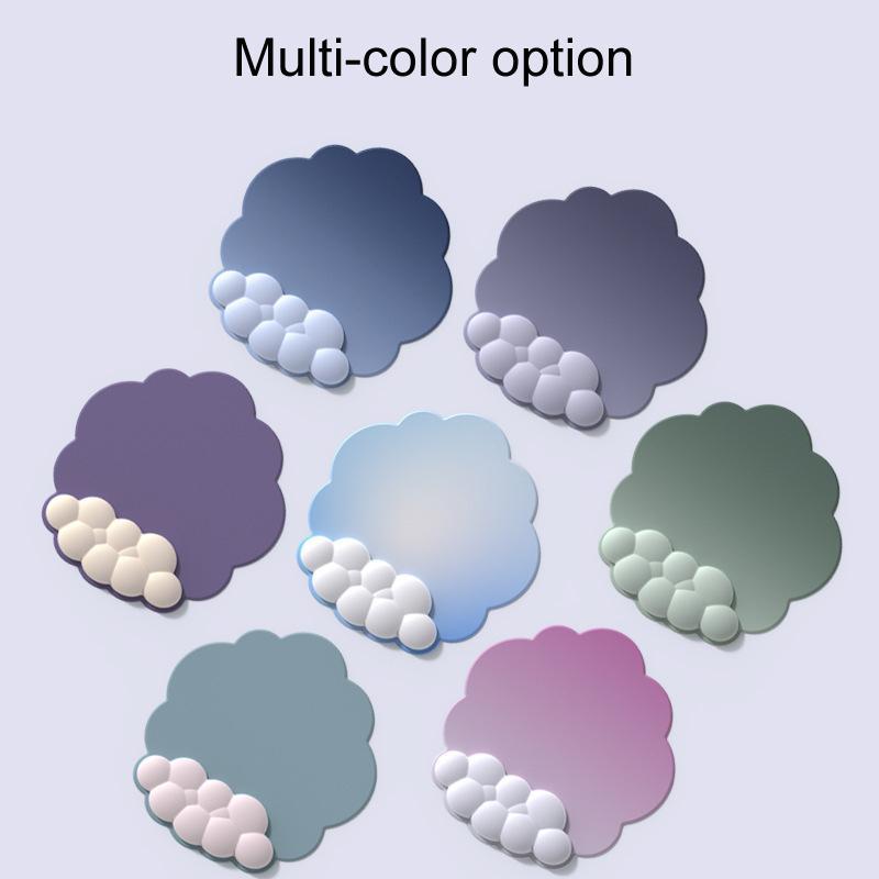 3 Piece Cloudy Gradient Memory Foam Wrist & Mouse Pad Set Blue+Gray - Navy Blue+Gray