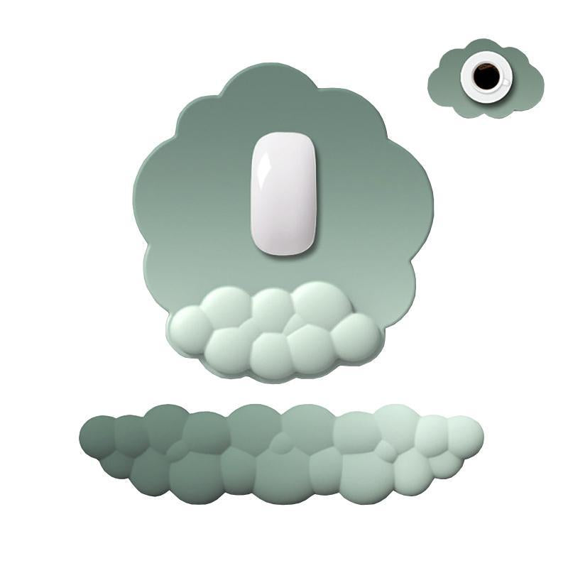 3 Piece Cloudy Gradient Memory Foam Wrist & Mouse Pad Set Blue+Gray - Navy Blue+Gray