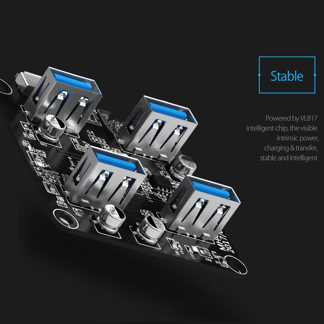 Transparent Usb 3.0 Desktop Hub + 30Cm Micro Usb Cable