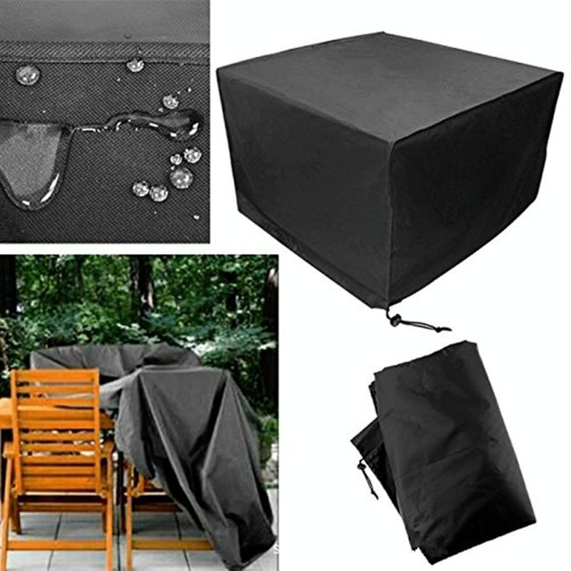 Outdoor Furniture Set Cover - Waterproof Anti-uv Dust-proof - 210d Oxford Cloth - 242x162x100cm - Black
