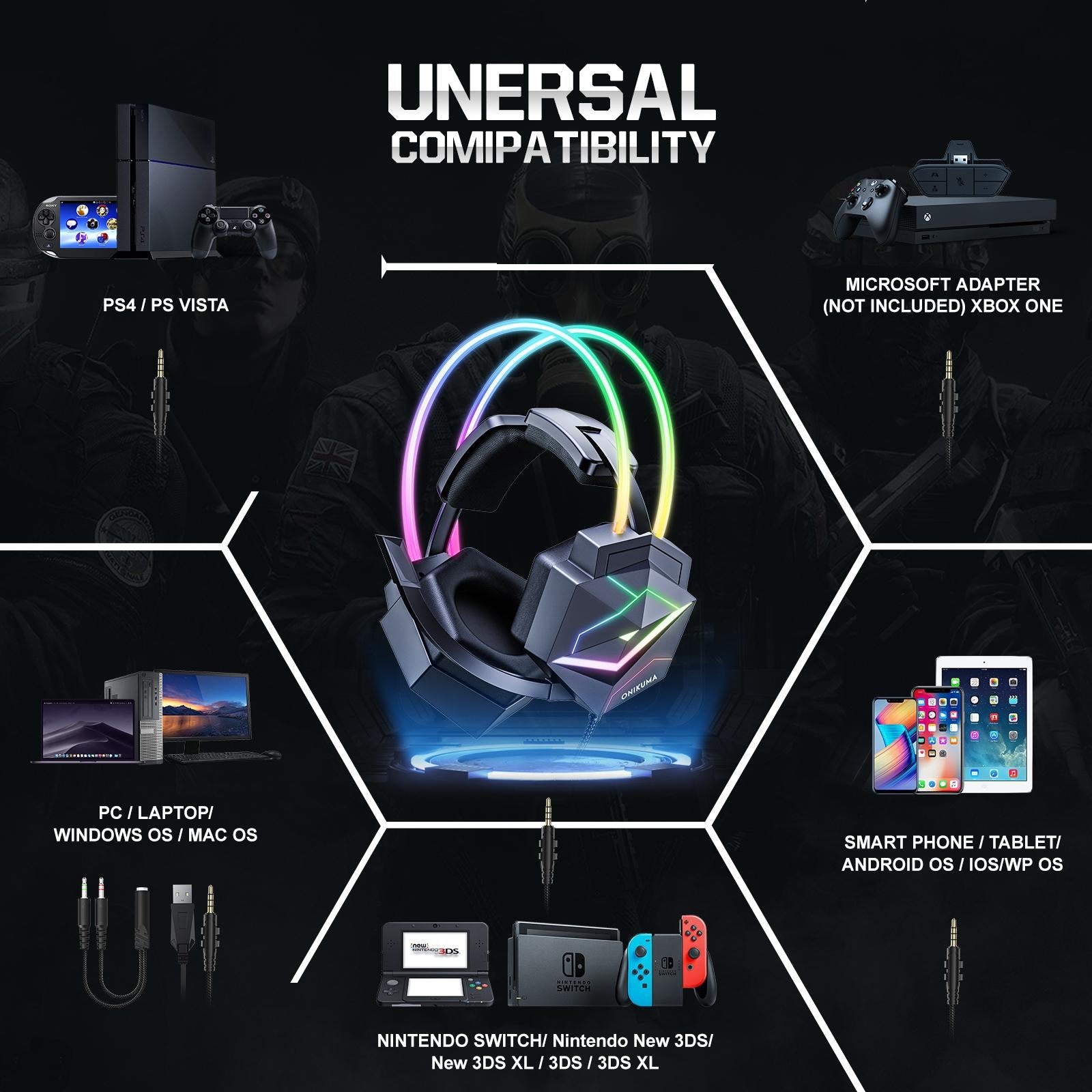 Colourful Wired Gaming Earphones 1.8M Length