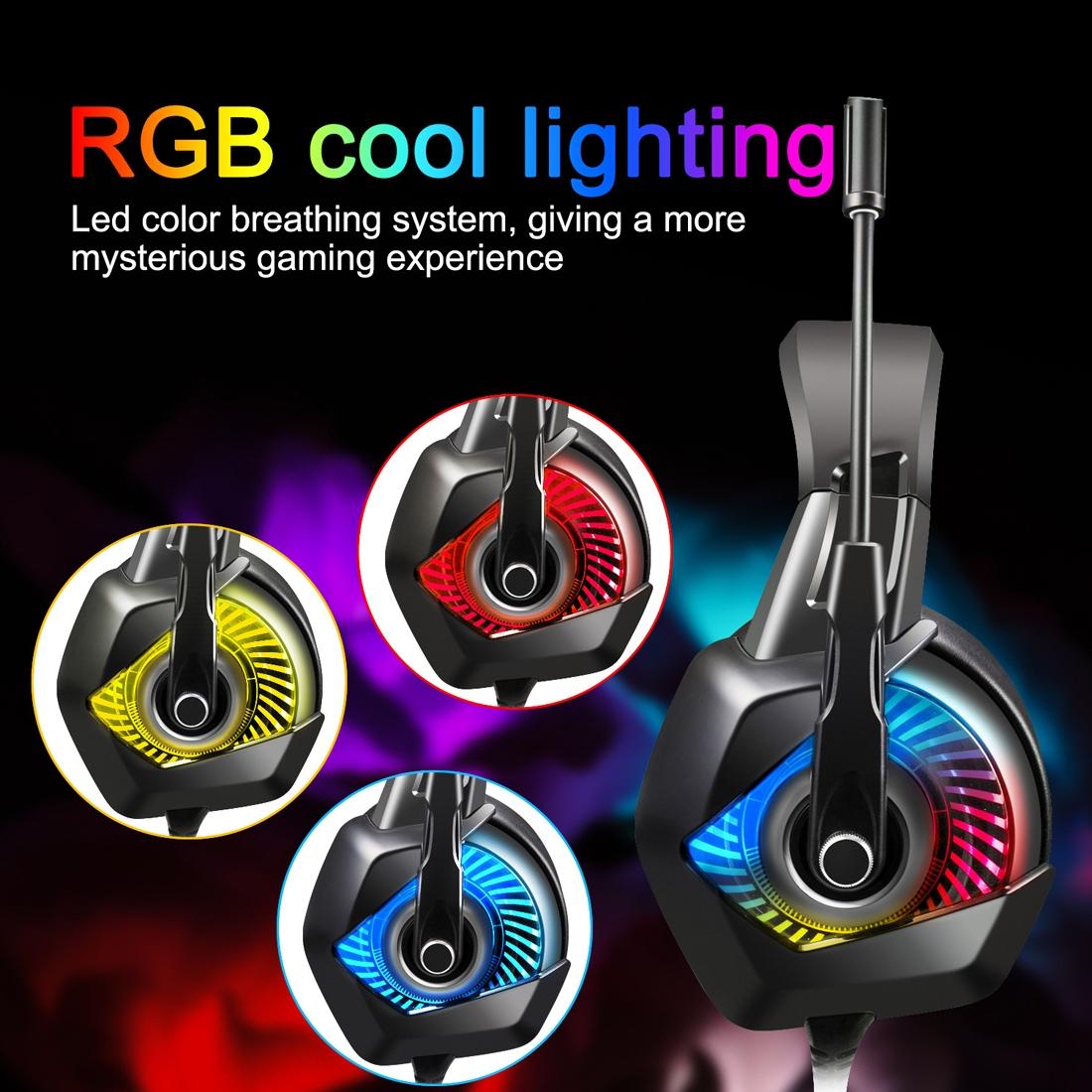 Surround Gaming Headset With Mic & Rgb Lights