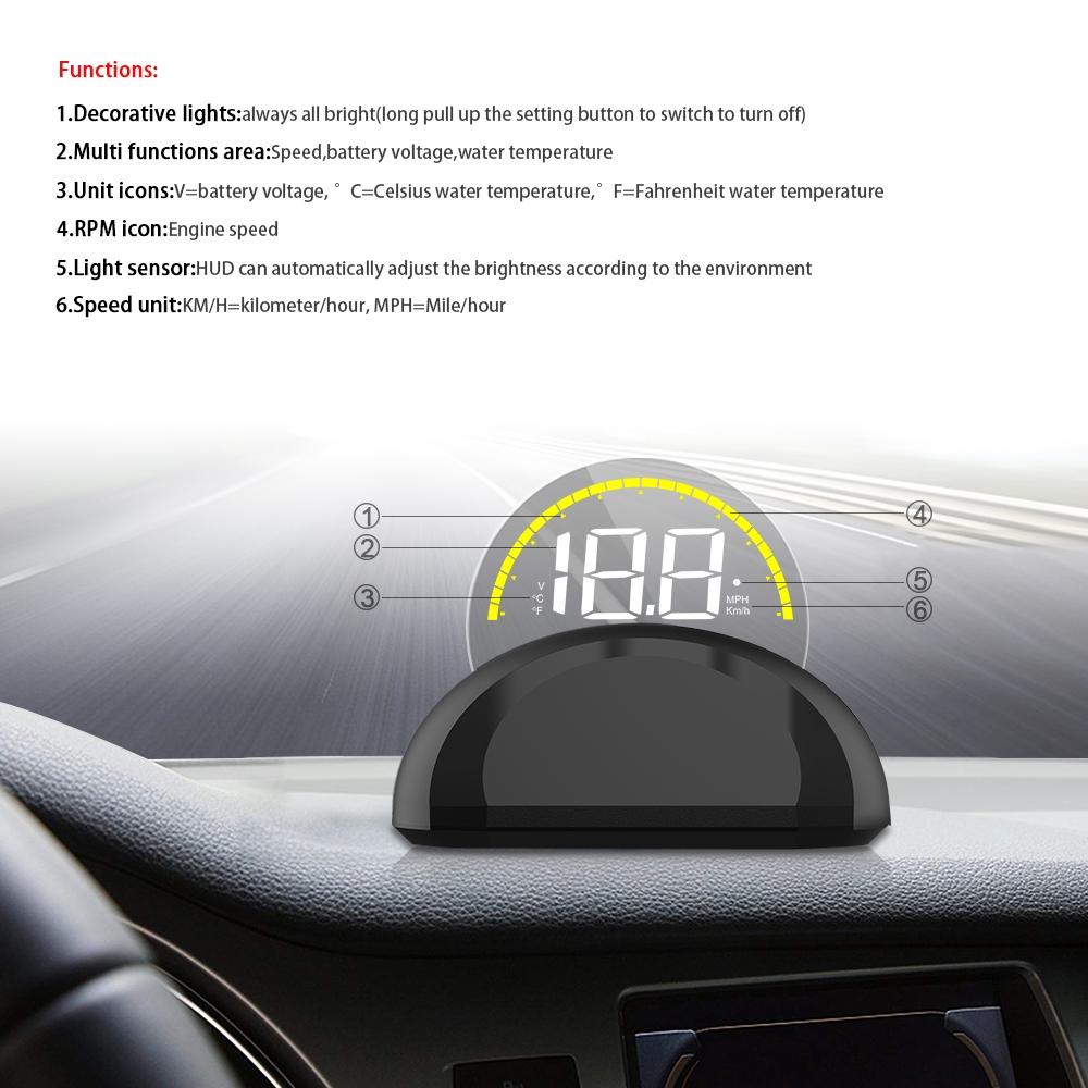 Universal Car Obd2 Hud 2.6 Inch Vehicle Head Up Display