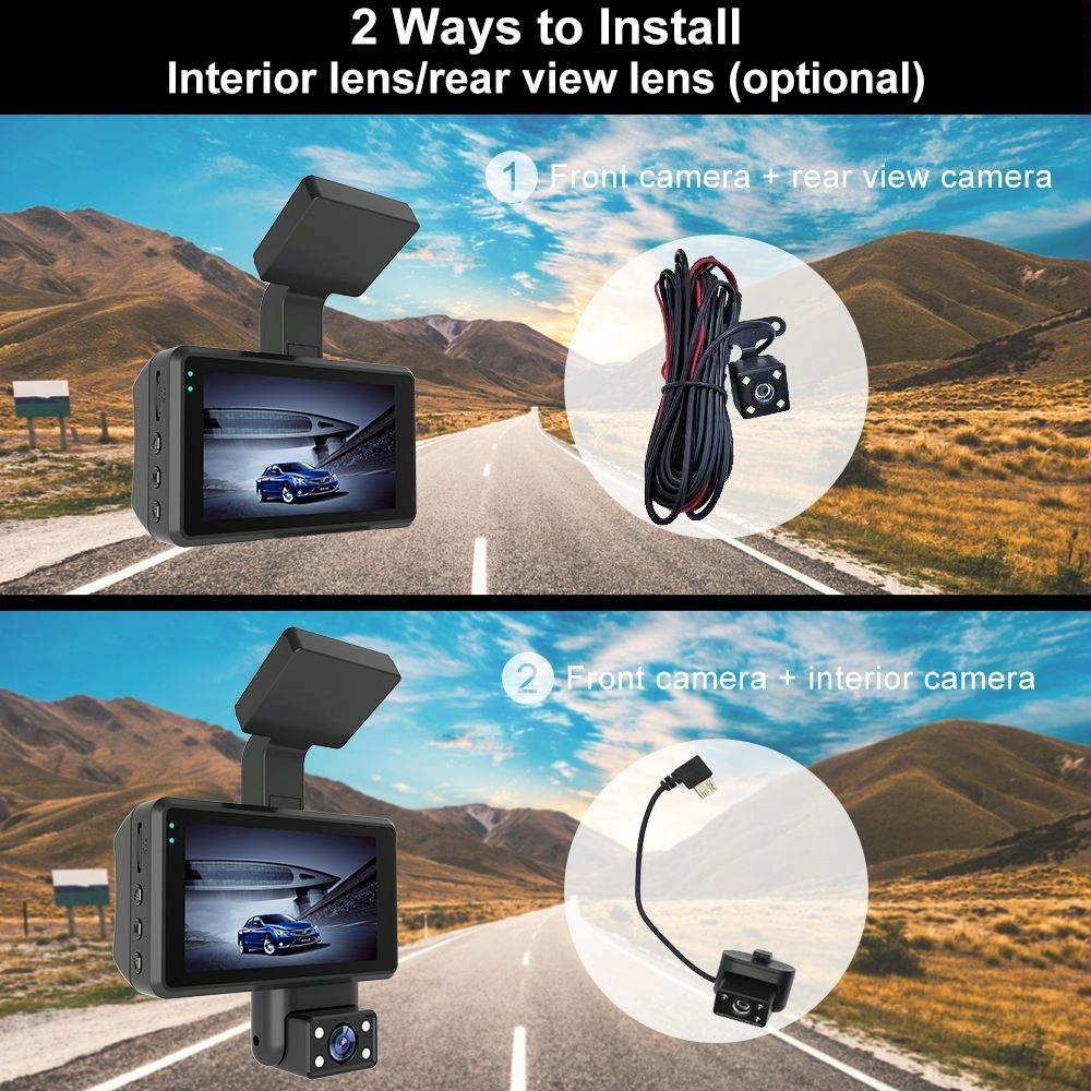 Hd Dual Camera Car Dash Cam with Infrared Night Vision