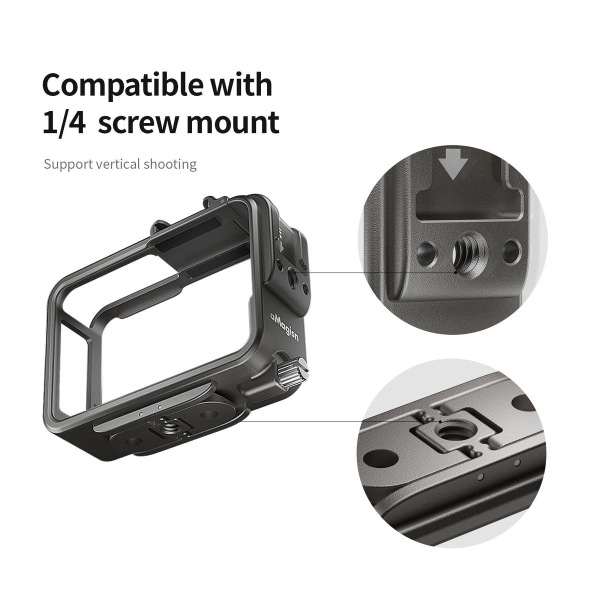 Extended Metal Rabbit Cage For Magisn Sports Camera With Cold Shoe