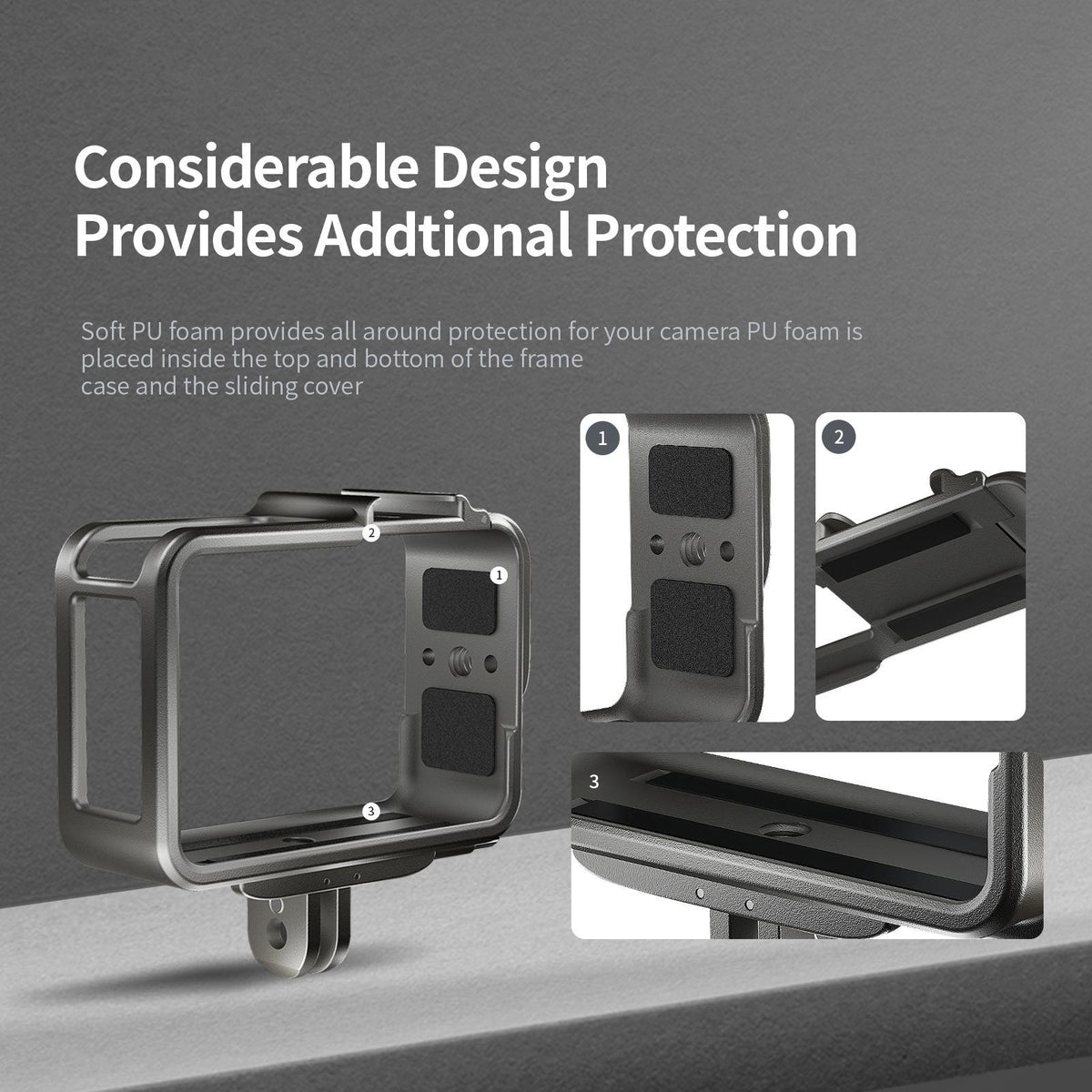 Extended Metal Rabbit Cage For Magisn Sports Camera With Cold Shoe