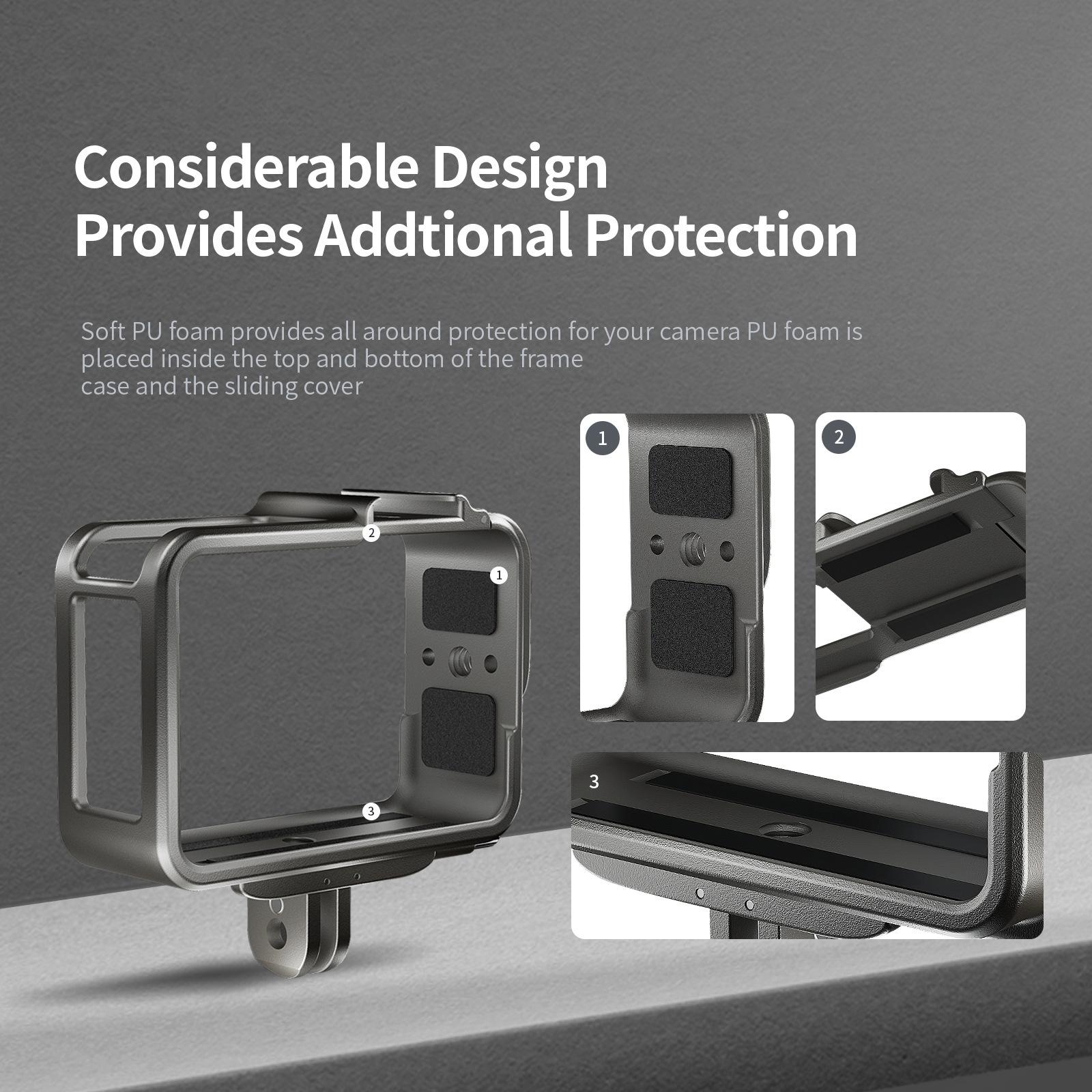 Extended Metal Rabbit Cage For Magisn Sports Camera With Cold Shoe