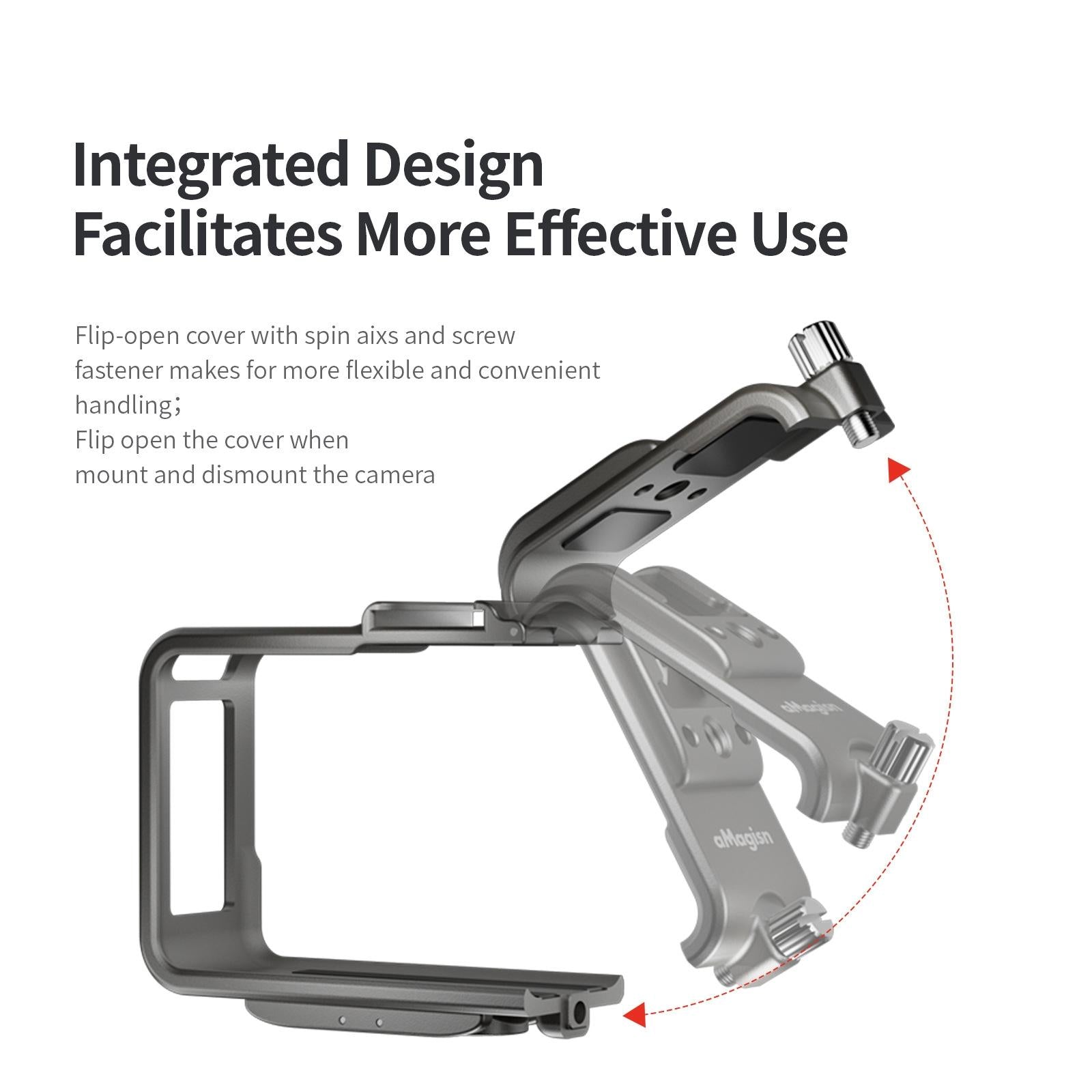 Extended Metal Rabbit Cage For Magisn Sports Camera With Cold Shoe