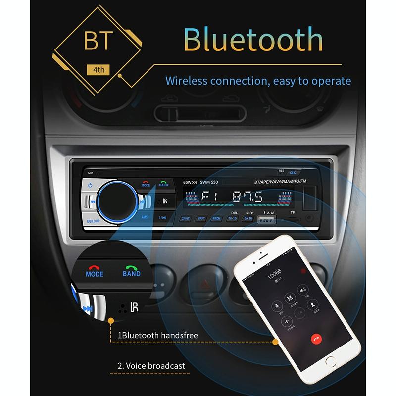 12V Car Dual Usb Charger Radio Receiver Mp3 Player Fm & Bluetooth Remote Control
