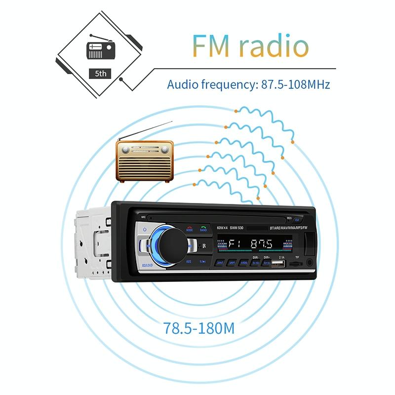 12V Car Dual Usb Charger Radio Receiver Mp3 Player Fm & Bluetooth Remote Control