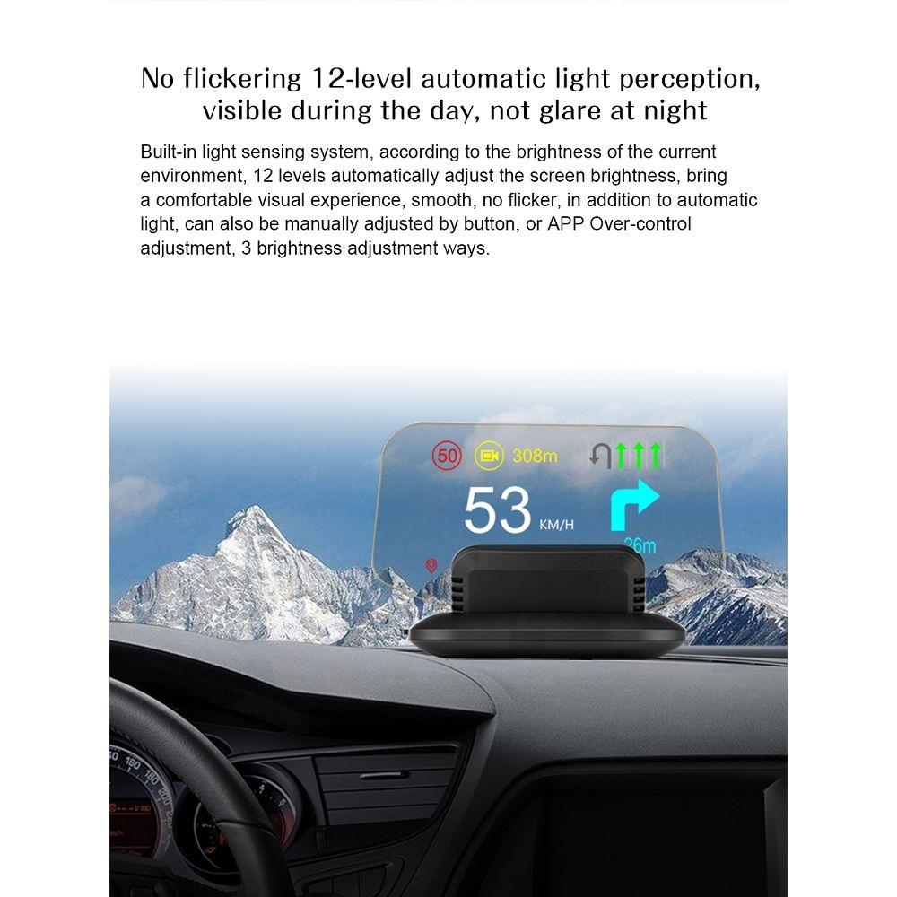 Car Hud Display Compass Speed Temp Voltage Alarm Navigation Obd2 + Gps