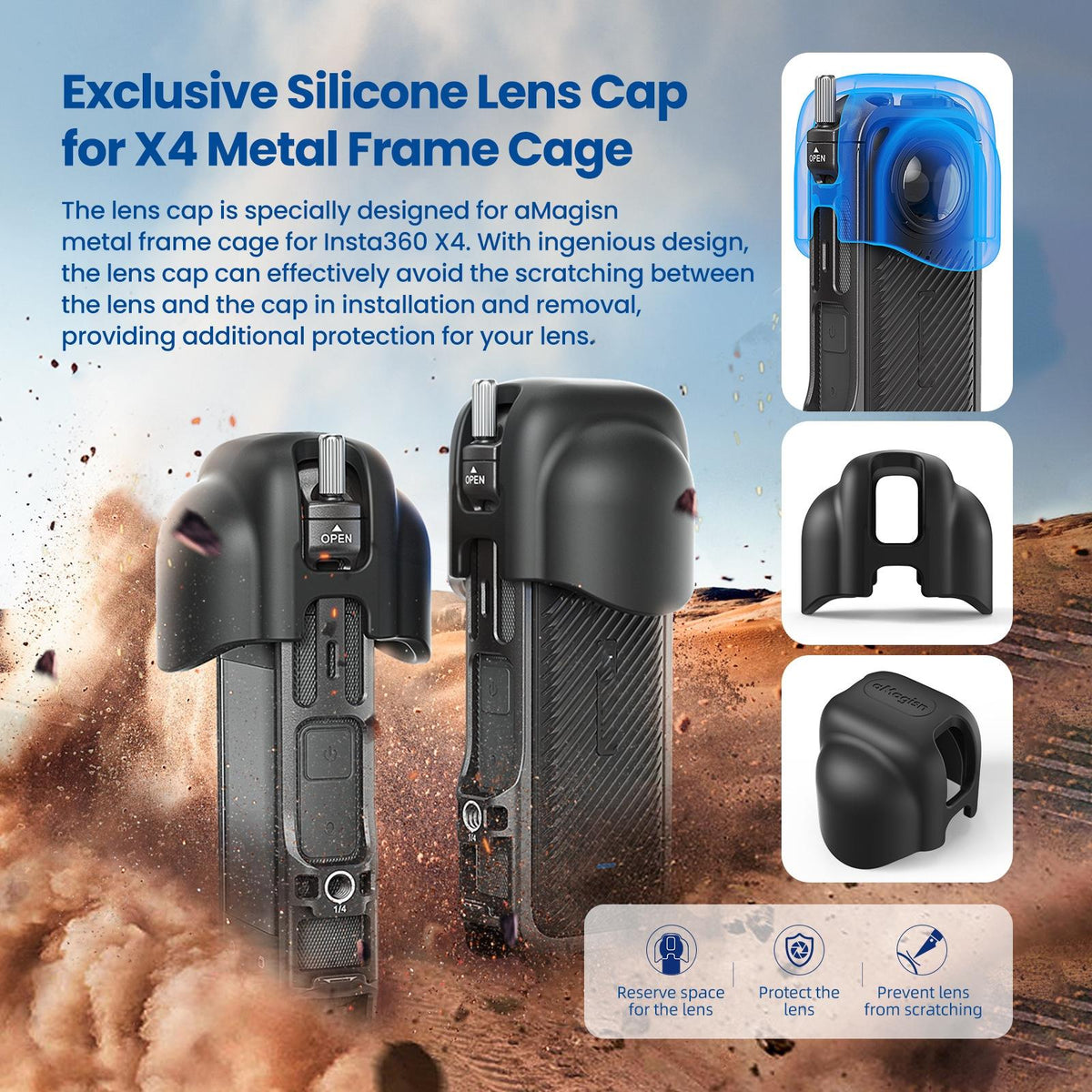 Amagisn Metal Protective Housing for Insta360 X4 - Quick Release