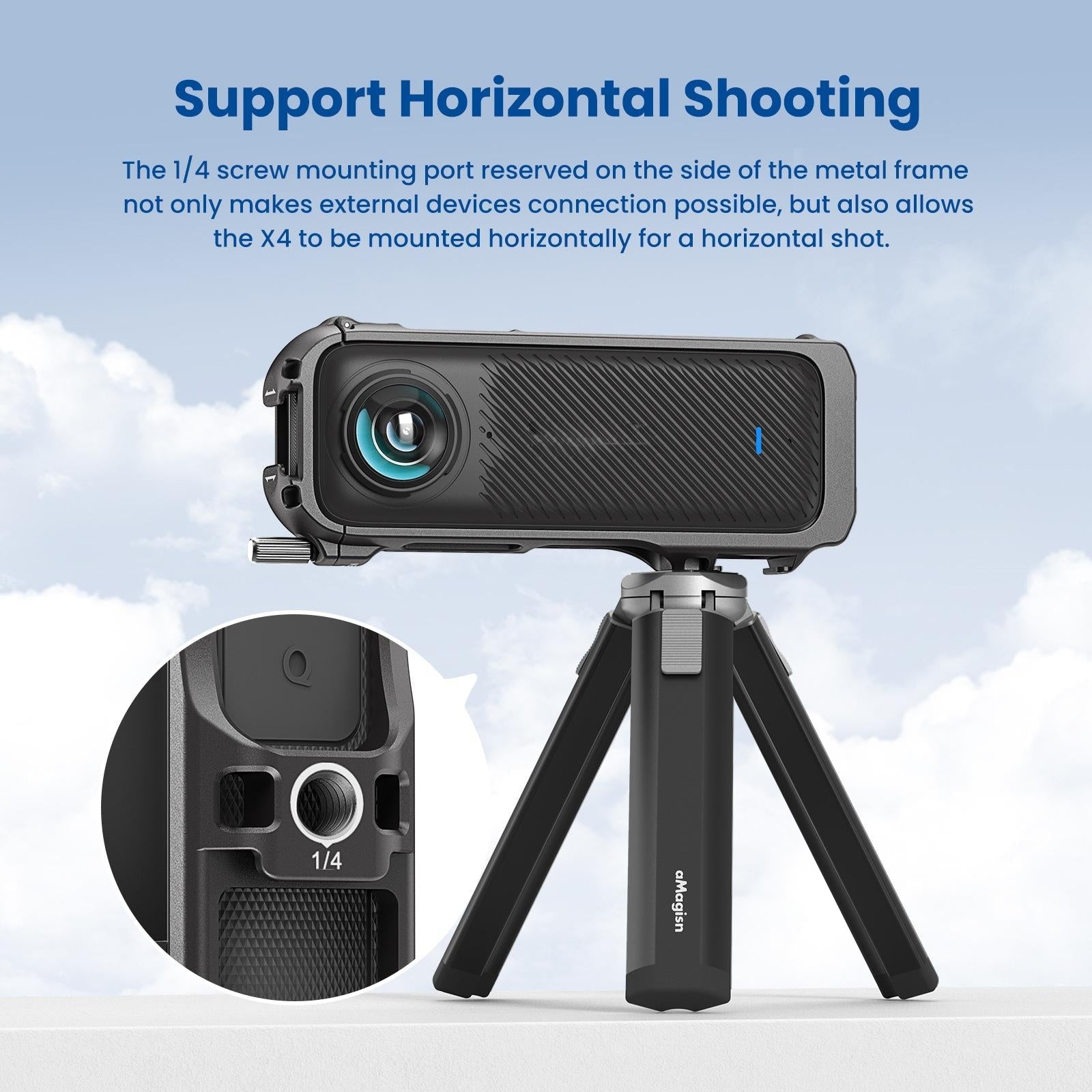 Amagisn Metal Protective Housing for Insta360 X4 - Quick Release