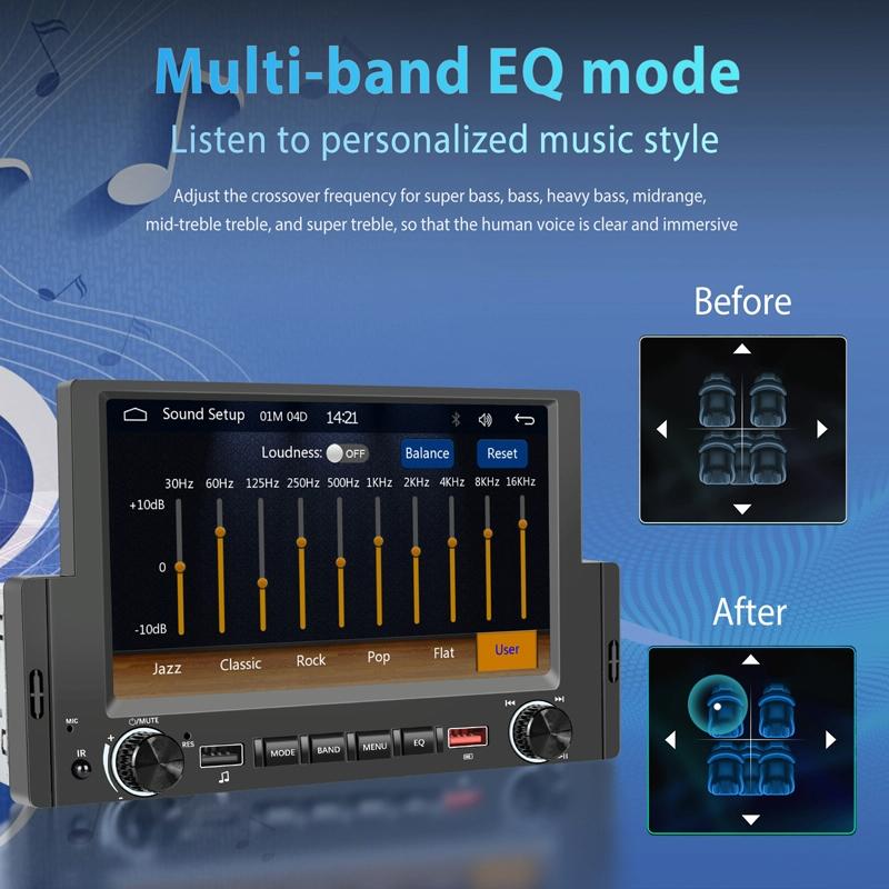 6.2 Inch Single Butt Carplay Car Monitor - Universal Wired Mp5 Player - Standard + Ahd Camera