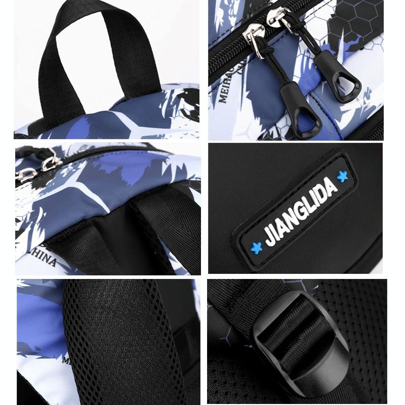 Lightweight 2-in-1 Backpack and Chest Bag for Men - Blue Football - Green Football