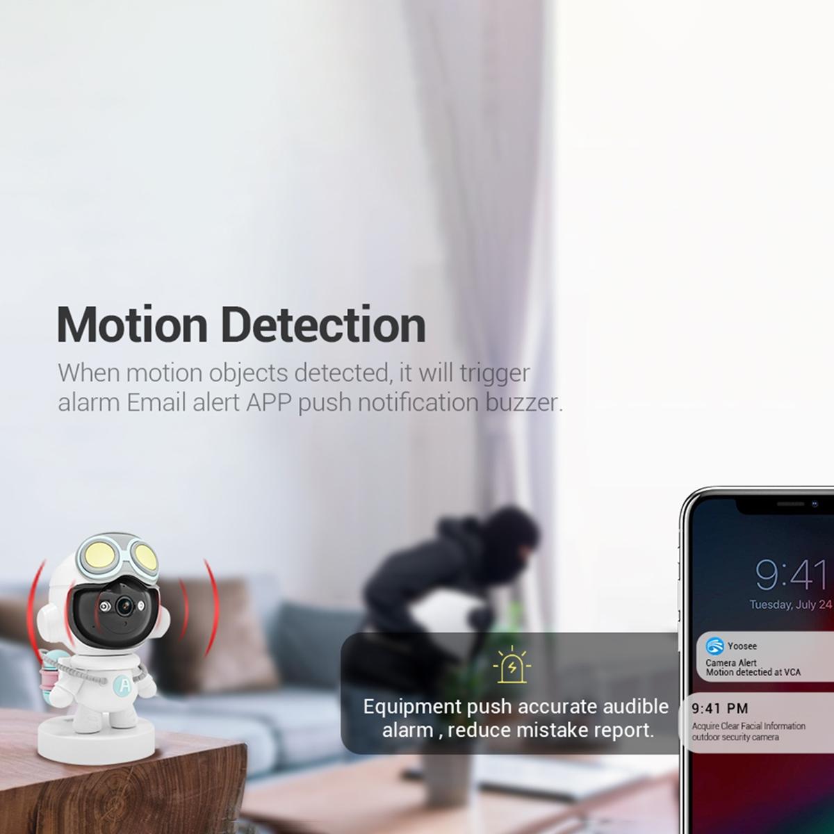 2Mp Wifi Camera With Motion Detection Tracking Sound Alarm Cloud Storage Two-Way Audio Night Vision