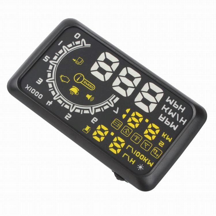 5.5 Inch Car Obdii Hud Fuel Consumption Warning System With Led