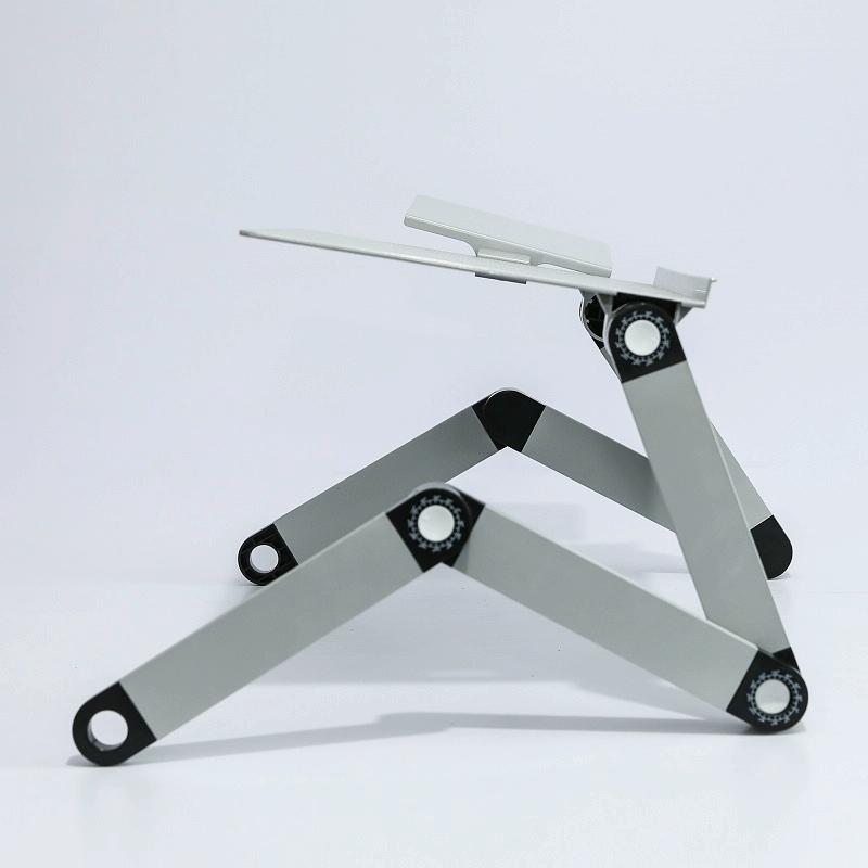 Foldable Laptop Desk with Fan & Mouse Board - Aluminum Alloy Height-adjustable